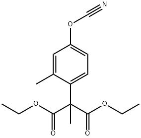 Propanedioic acid, (4-cyanato-2-methylphenyl)methyl-, diethyl ester Struktur