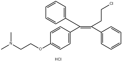 (Z)-2-(4-(4-chloro-1,2-diphenylbut-1-en-1-yl)phenoxy)-N,N-dimethylethanamine hydrochloride 结构式