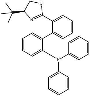 (S)-4-(tert-Butyl)-2-(2'-(diphenylphosphanyl)-[1,1'-biphenyl]-2-yl)-4,5-dihydrooxazole Struktur