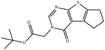 4H-Cyclopenta[4,5]thieno[2,3-d]pyrimidine-3(5H)-acetic acid, 6,7-dihydro-4-oxo-, 1,1-dimethylethyl ester Struktur