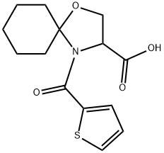 4-(thiophene-2-carbonyl)-1-oxa-4-azaspiro[4.5]decane-3-carboxylic acid Struktur