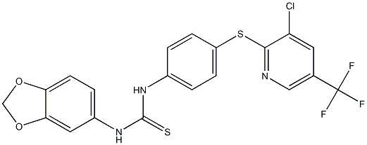 1-(1,3-benzodioxol-5-yl)-3-[4-[3-chloro-5-(trifluoromethyl)pyridin-2-yl]sulfanylphenyl]thiourea 结构式