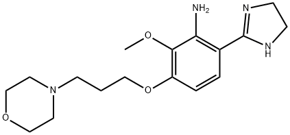 6-(4,5-dihydro-1H-imidazol-2-yl)-2-methoxy-3-[3-(morpholin-4-yl)propoxy]aniline 结构式