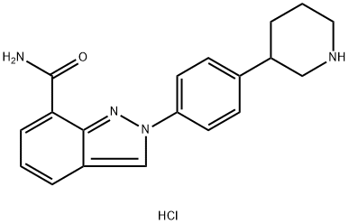 2-(4-(piperidin-3-yl)phenyl)-2H-indazole-7-carboxamide hydrochloride Structure