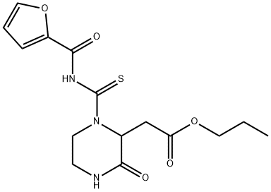 propyl 2-[1-(furan-2-carbonylcarbamothioyl)-3-oxopiperazin-2-yl]acetate Structure