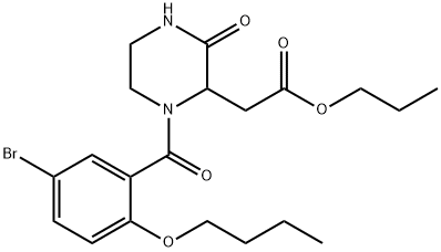 propyl [1-(5-bromo-2-butoxybenzoyl)-3-oxo-2-piperazinyl]acetate Struktur