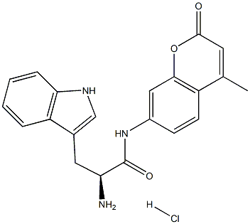 (2S)-2-amino-3-(1H-indol-3-yl)-N-(4-methyl-2-oxochromen-7-yl)propanamide:hydrochloride Structure