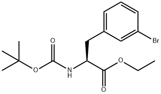 (S)-3-(3-溴苯基)-2-((叔丁氧基羰基)氨基)丙酸乙酯, 1159502-91-6, 结构式