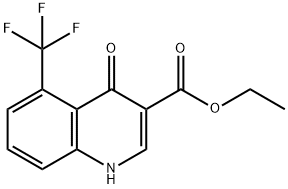 乙基 4-氧亚基-5-(三氟甲基)-1,4-二氢喹啉-3-甲酸基酯 结构式