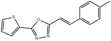 2-[(E)-2-(4-methylphenyl)ethenyl]-5-thiophen-2-yl-1,3,4-oxadiazole Struktur