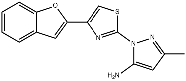 1-[4-(1-benzofuran-2-yl)-1,3-thiazol-2-yl]-3-methyl-1H-pyrazol-5-amine Structure