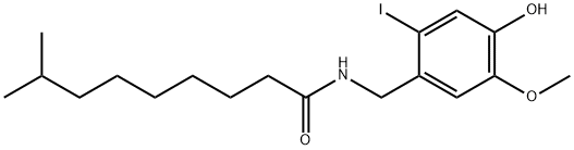 N-[(4-hydroxy-2-iodo-5-methoxyphenyl)methyl]-8-methylnonanamide, 1177195-52-6, 结构式