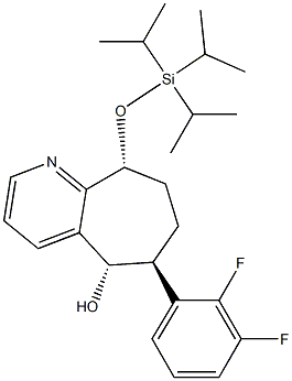 (5S,6S,9R)-6-(2,3-difluorophenyl)-9-tri(propan-2-yl)silyloxy-6,7,8,9-tetrahydro-5H-cyclohepta[b]pyridin-5-ol Structure