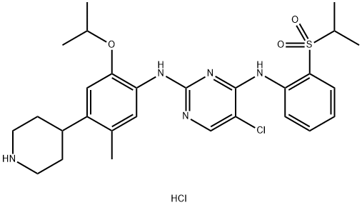 5-chloro-N2-(2-isopropoxy-5-methyl-4-(piperidin-4-yl)phenyl)-N4-(2-(isopropylsulfonyl)phenyl)pyrimidine-2,4-diamine Structure