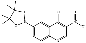 4-Hydroxy-3-nitroquinoline-6-boronic acid pinacol ester, 96% Structure