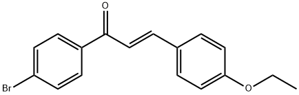 (2E)-1-(4-ブロモフェニル)-3-(4-エトキシフェニル)プロプ-2-エン-1-オン 化学構造式