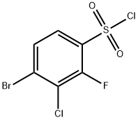 4-溴-3-氯-2-氟苯-1-磺酰氯, 1208077-08-0, 结构式