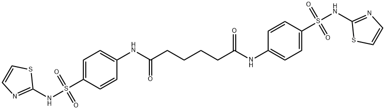 N,N'-bis{4-[(1,3-thiazol-2-ylamino)sulfonyl]phenyl}hexanediamide Struktur