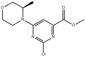 (R)-methyl 2-chloro-6-(3-methylmorpholino)pyrimidine-4-carboxylate 化学構造式