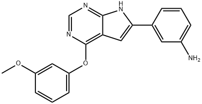3-(4-(3-methoxyphenoxy)-7H-pyrrolo[2,3-d]pyrimidin-6-yl)aniline 结构式