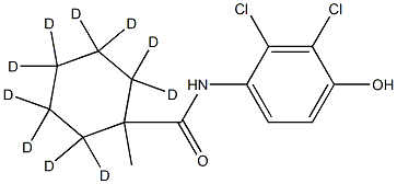 2,2,3,3,4,4,5,5,6,6-decadeuterio-N-(2,3-dichloro-4-hydroxyphenyl)-1-methylcyclohexane-1-carboxamide Struktur
