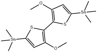 (3,3'-dimethoxy-[2,2'-bithiophene]-5,5'-diyl)bis(trimethylstannane) Struktur