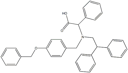 2-({[4-(benzyloxy)phenyl]methyl}(2,2-diphenylethyl)amino)-2-phenylacetic acid Struktur