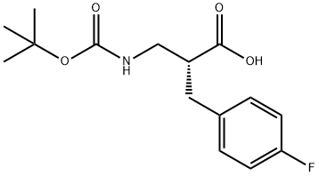 (R)-3-((叔丁氧基羰基)氨基)-2-(4-氟苄基)丙酸, 1260615-25-5, 结构式