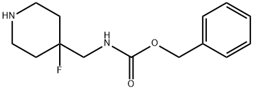 (4-フルオロピペリジン-4-イル)メチルカルバミン酸ベンジル 化学構造式