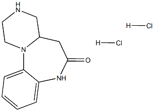 1,2,3,4,4A,5-六氢苯并[B]吡嗪并[1,2-D][1,4]二氮杂卓-6(7H)-酮二盐酸盐, 1272758-13-0, 结构式