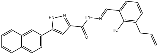 (E)-N-(3-allyl-2-hydroxybenzylidene)-3-(naphthalen-2-yl)-1H-pyrazole-5-carbohydrazide Struktur