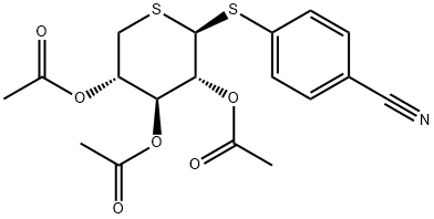 (2S,3R,4S,5S)-2-((4-氰基苯基)硫代)四氢-2H-噻喃-3,4,5-爪基三醋酸盐,130782-78-4,结构式