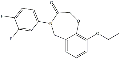 4-(3,4-difluorophenyl)-9-ethoxy-5H-1,4-benzoxazepin-3-one 结构式