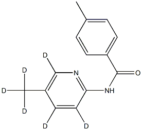 4-methyl-N-[3,4,6-trideuterio-5-(trideuteriomethyl)pyridin-2-yl]benzamide 化学構造式