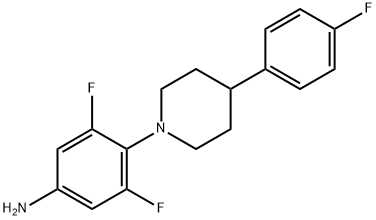 3,5-difluoro-4-(4-(4-fluorophenyl)piperidin-1-yl)aniline Struktur