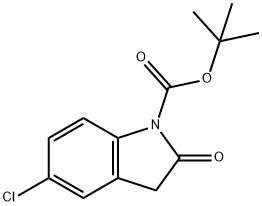 1H-Indole-1-carboxylic acid, 5-chloro-2,3-dihydro-2-oxo-, 1,1-dimethylethyl ester 结构式