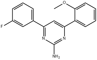 4-(3-fluorophenyl)-6-(2-methoxyphenyl)pyrimidin-2-amine Struktur