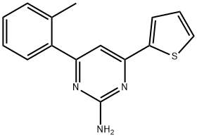 4-(2-methylphenyl)-6-(thiophen-2-yl)pyrimidin-2-amine Struktur