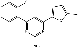 4-(2-chlorophenyl)-6-(5-methylfuran-2-yl)pyrimidin-2-amine Struktur