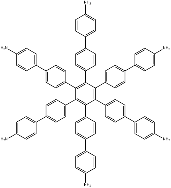 [1,1':4',1'':2'',1''':4''',1''''-Quinquephenyl]-4,4''''-diamine, 3'',4'',5'',6''-tetrakis(4'-amino[1,1'-biphenyl]-4-yl)- Structure