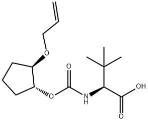 (S)-2-{[(((1R,2R)-2-(allyloxy)cyclopentyl)oxy)carbonyl]amino}-3,3-dimethylbutanoic acid Structure