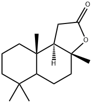 (3aR,9aS,9bR)-3a,6,6,9a-tetramethyldecahydronaphtho[2,1-b]furan-2(3aH)-one Struktur