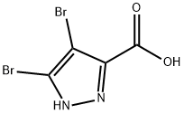 4,5-ジブロモ-2H-ピラゾール-3-カルボン酸 化学構造式
