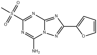 2-(furan-2-yl)-5-(methylsulfonyl)-[1,2,4]triazolo[1,5-a][1,3,5]triazin-7-amine Struktur