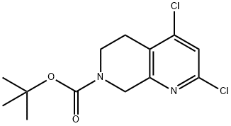 TERT-BUTYL 2,4-DICHLORO-5,8-DIHYDRO-1,7-NAPHTHYRIDINE-7(6H)-CARBOXYLATE 结构式