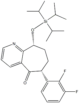 (6R,9R)-6-(2,3-DIFLUOROPHENYL)-9-TRI(PROPAN-2-YL)SILYLOXY-6,7,8,9-TETRAHYDROCYCLOHEPTA[B]PYRIDIN-5-O 结构式