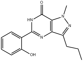 7H-Pyrazolo[4,3-d]pyrimidin-7-one, 1,6-dihydro-5-(2-hydroxyphenyl)-1-methyl-3-propyl- Structure