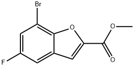 METHYL 7-BROMO-5-FLUOROBENZOFURAN-2-CARBOXYLATE Struktur