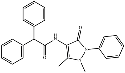 N-(1,5-dimethyl-3-oxo-2-phenyl-2,3-dihydro-1H-pyrazol-4-yl)-2,2-diphenylacetamide Struktur