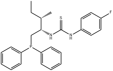 N-[(1S,2S)-1-
[(diphenylphosphino)methyl]-2-methylbutyl]-N'-
(4-fluorophenyl)-Thiourea Struktur